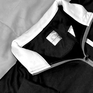 Callaway Mens Golf Pullover Long‎ Sleeve 1/4 Zip Black White Jacket